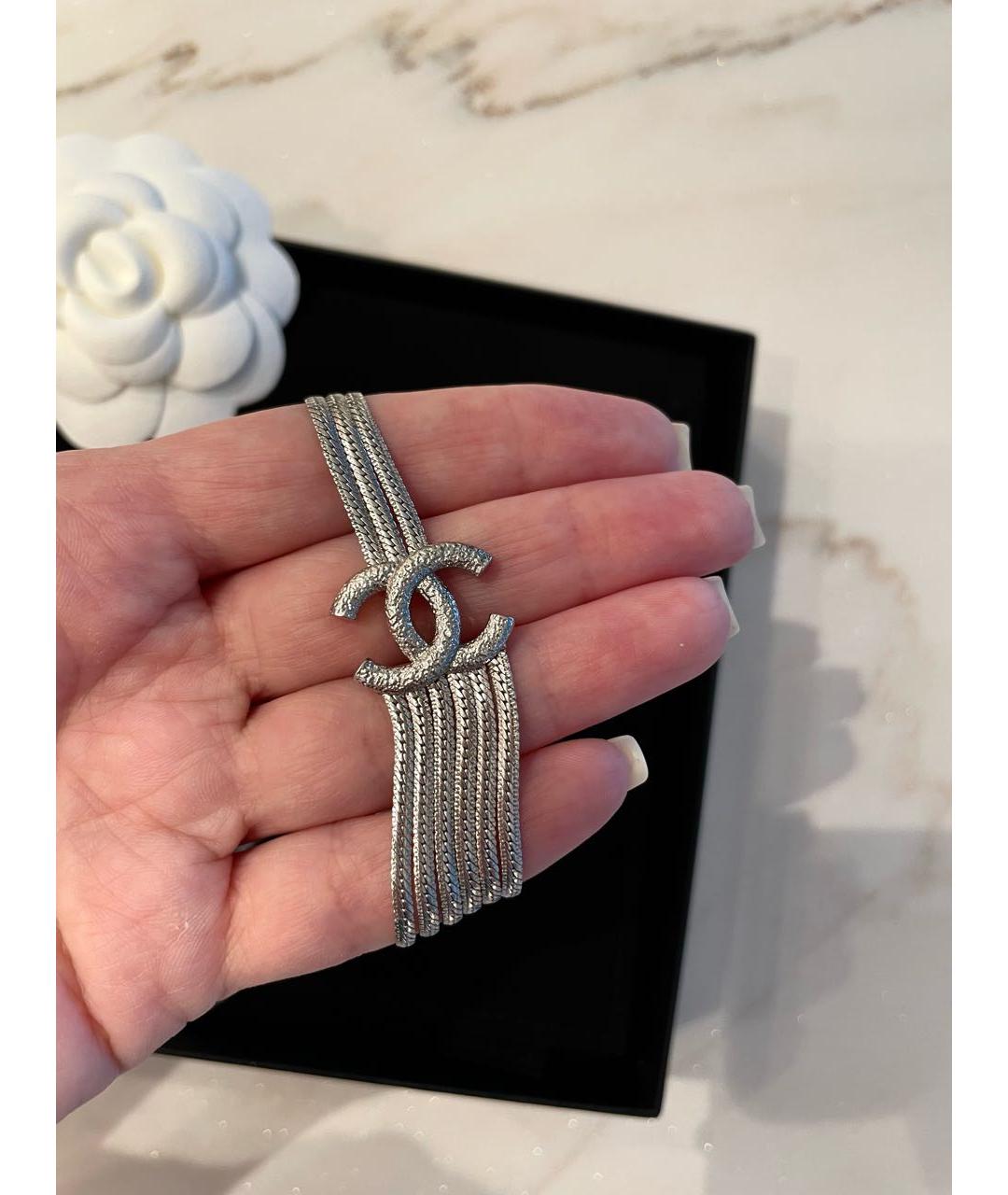 CHANEL Серебряное металлическое колье, фото 5