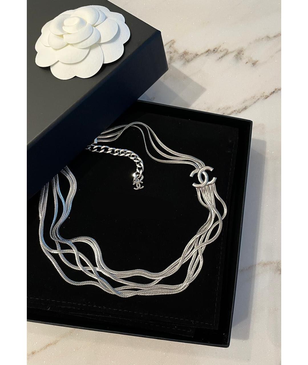 CHANEL Серебряное металлическое колье, фото 4