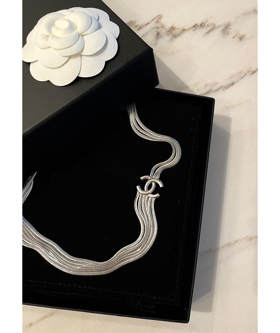 CHANEL Серебряное металлическое колье, фото 5