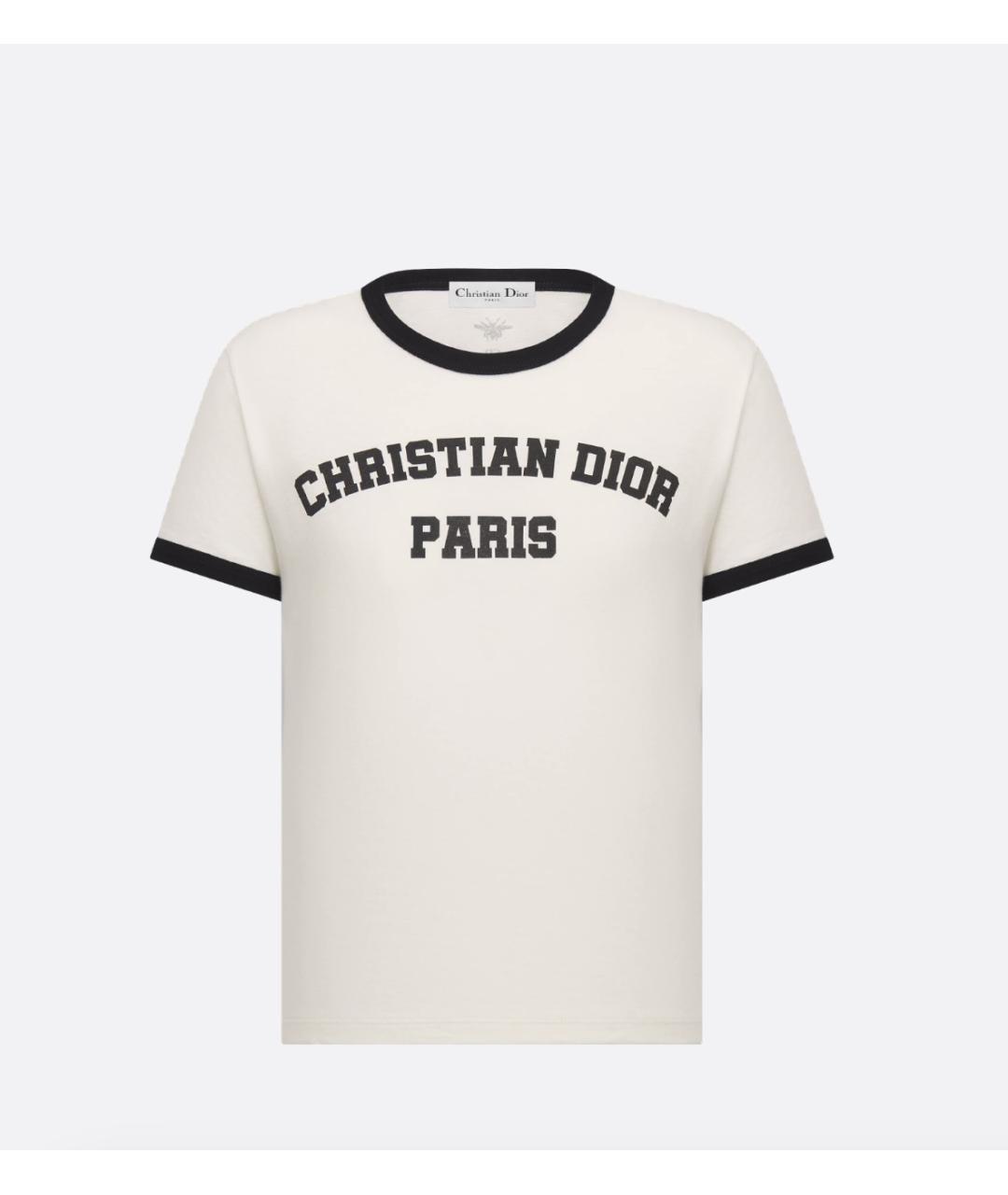 CHRISTIAN DIOR Белая хлопковая футболка, фото 4