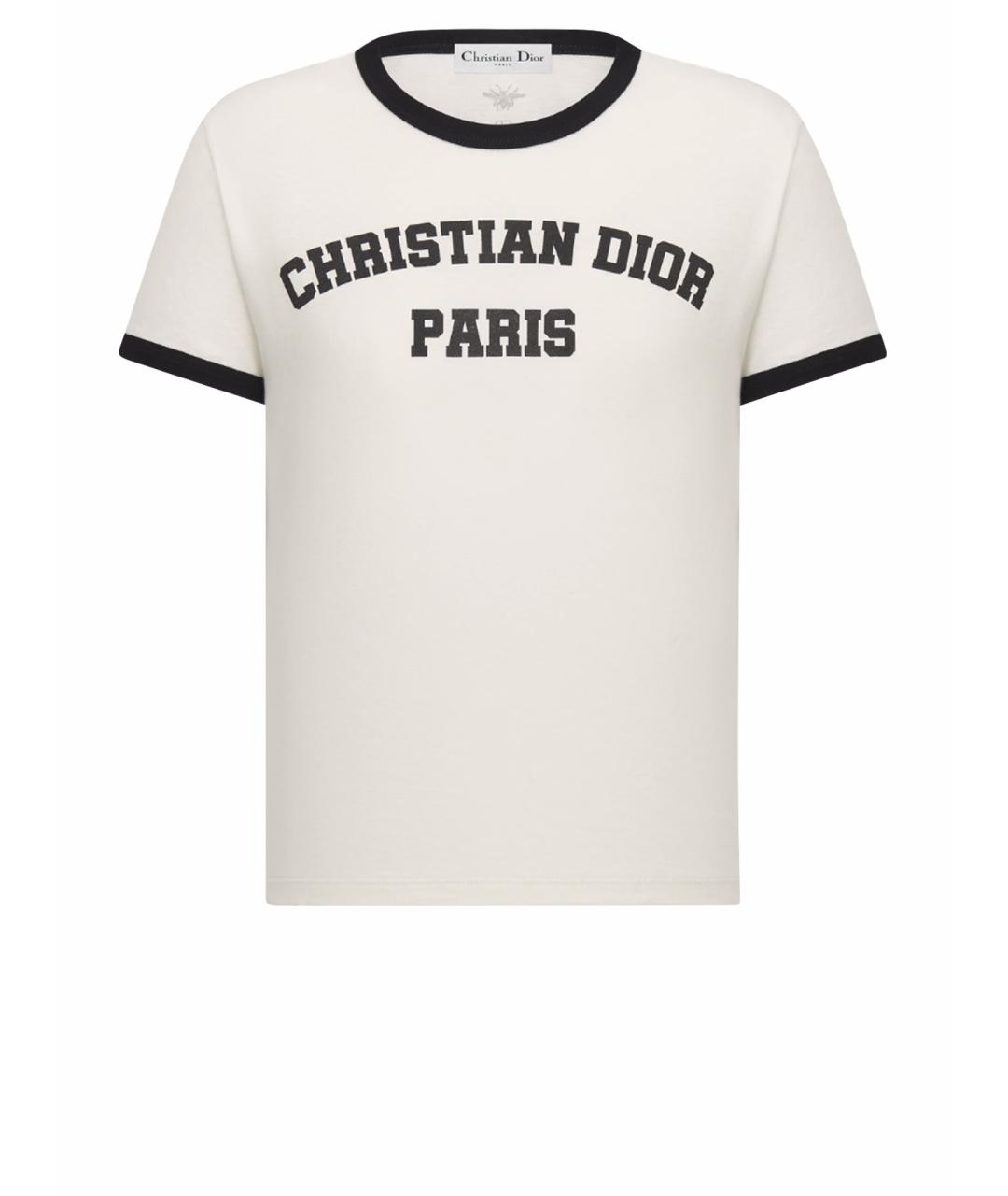 CHRISTIAN DIOR Белая хлопковая футболка, фото 1