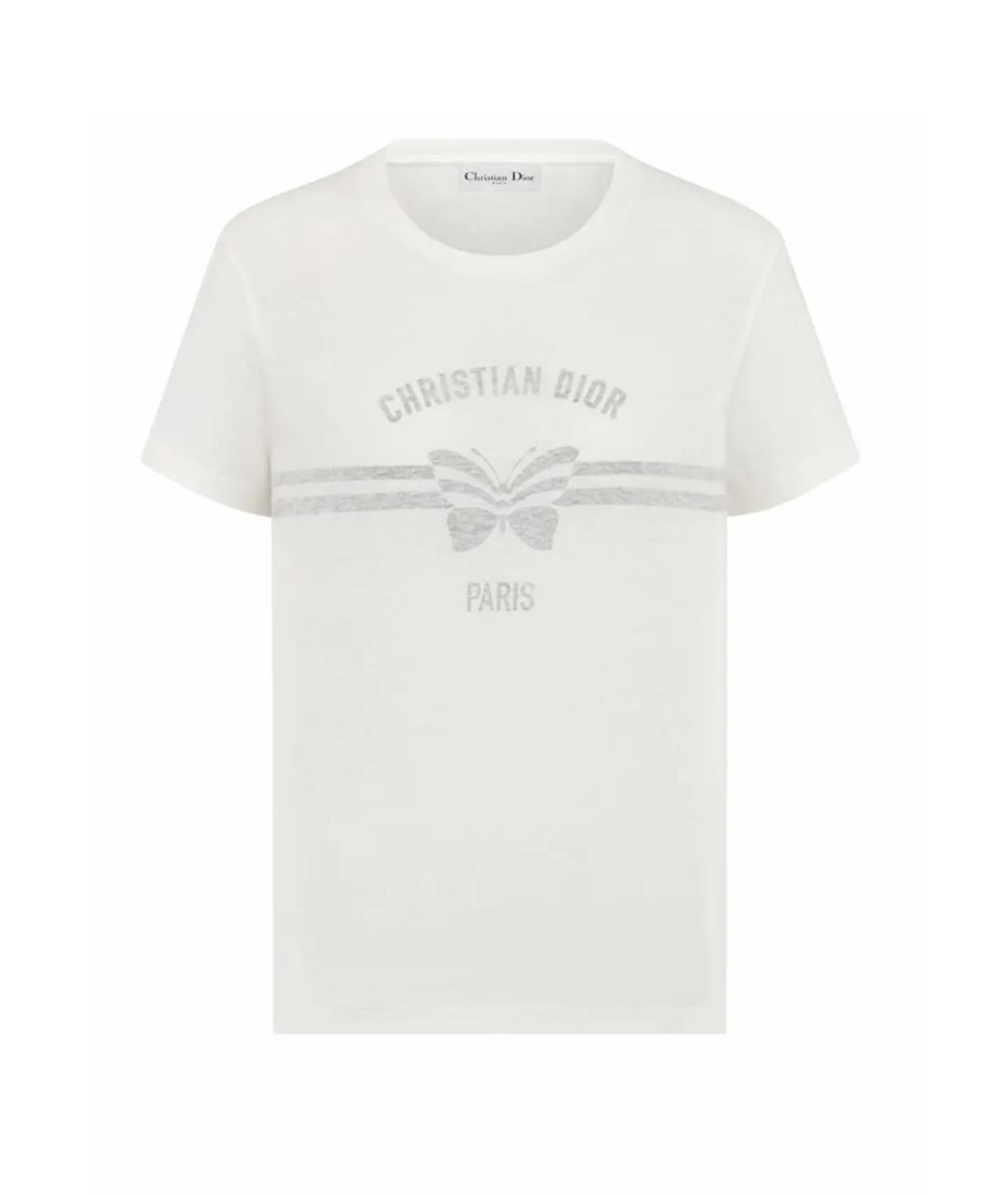 CHRISTIAN DIOR Белая хлопковая футболка, фото 1