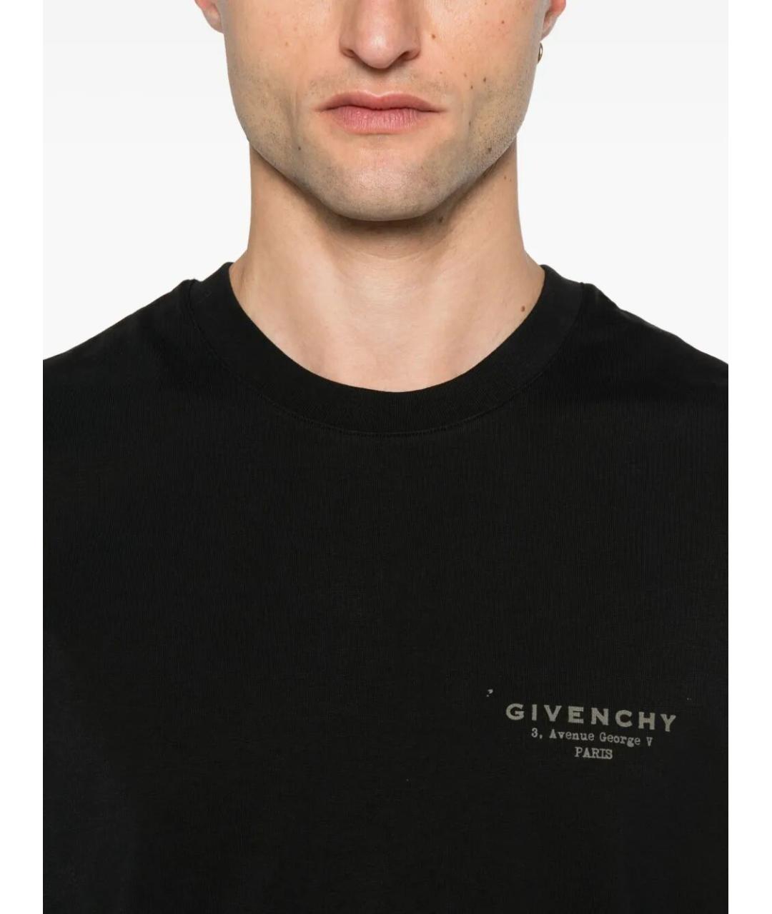 GIVENCHY Черная хлопковая футболка, фото 4