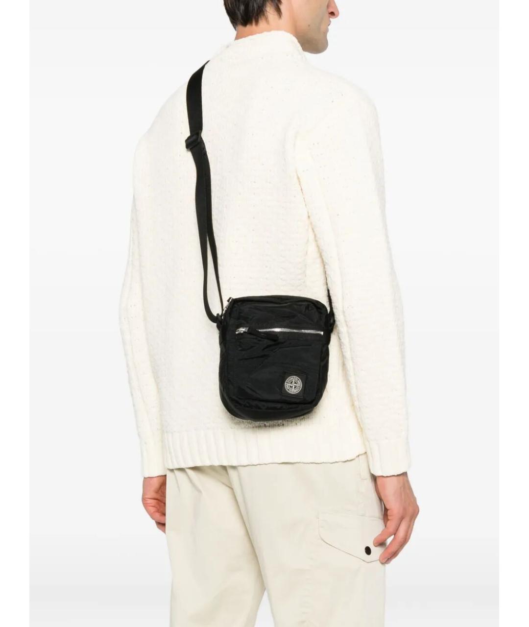 STONE ISLAND Черная сумка на плечо, фото 2
