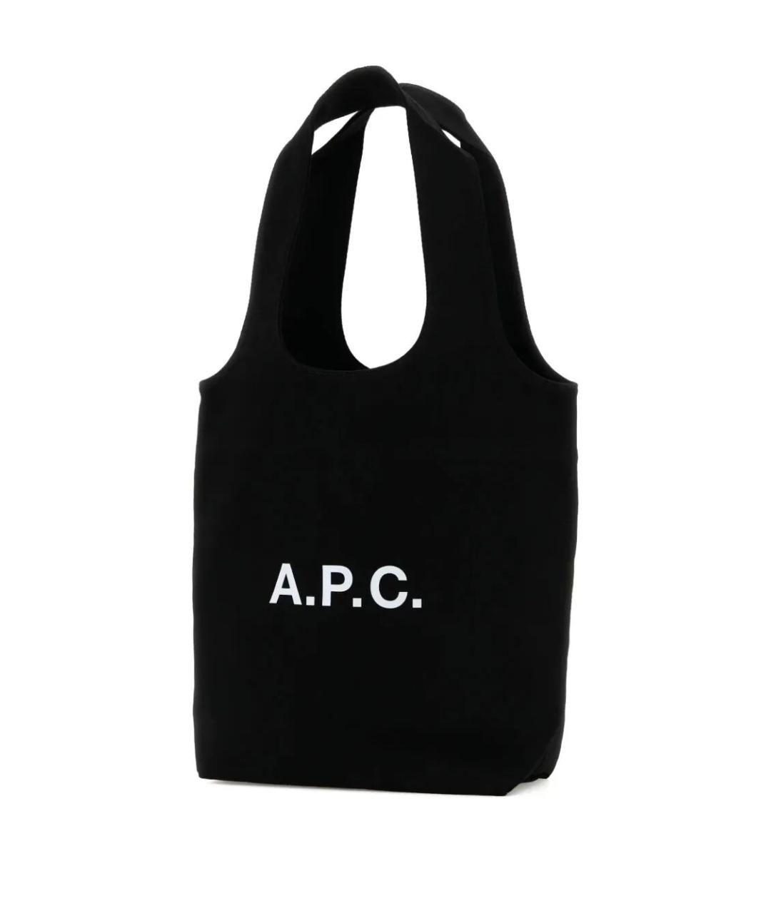 A.P.C. Черная хлопковая сумка тоут, фото 2