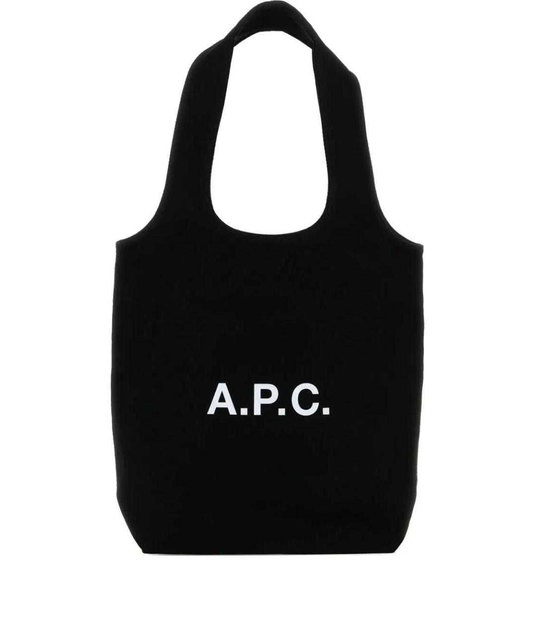 A.P.C. Черная хлопковая сумка тоут, фото 1