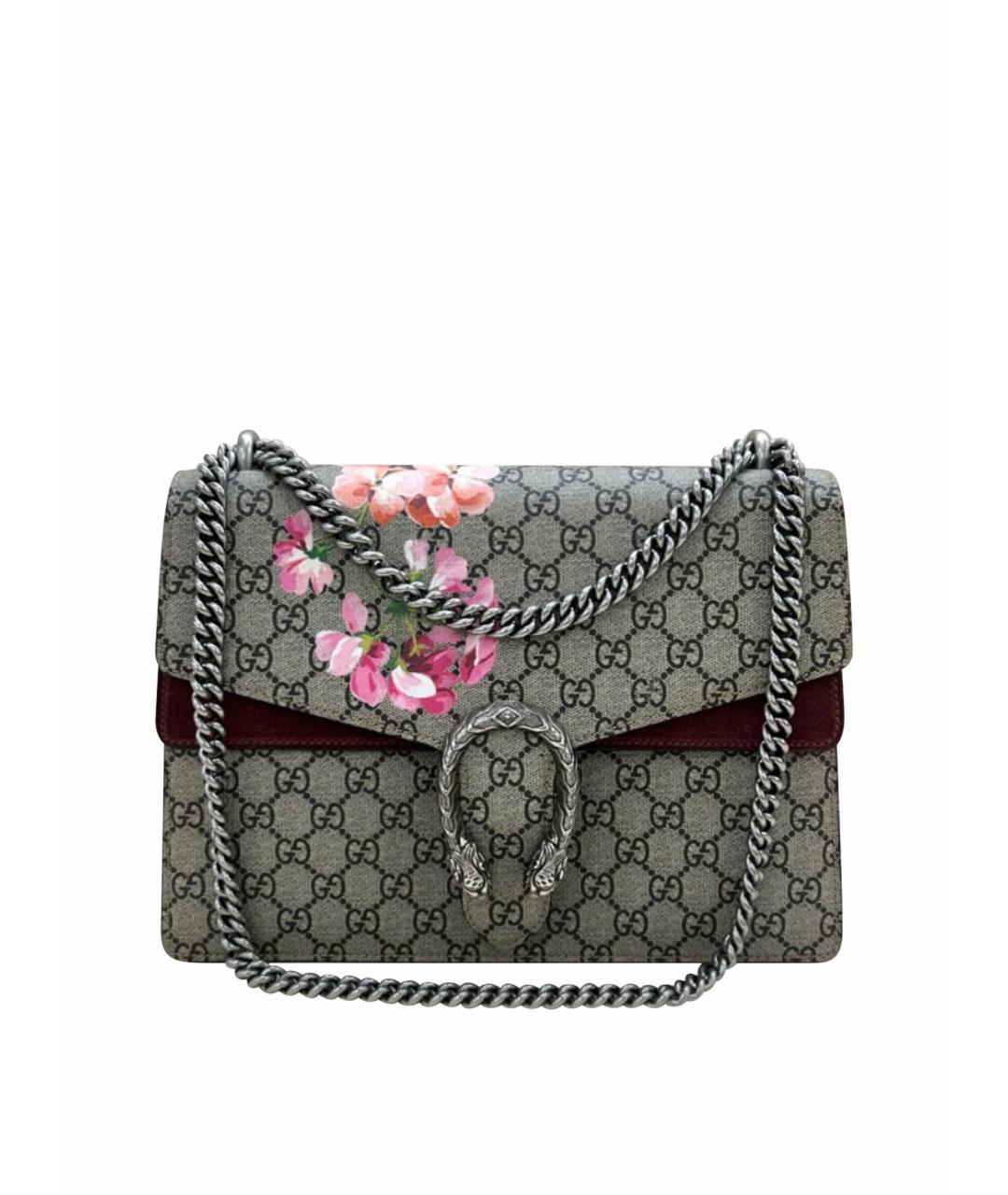 GUCCI Бордовая замшевая сумка через плечо, фото 1
