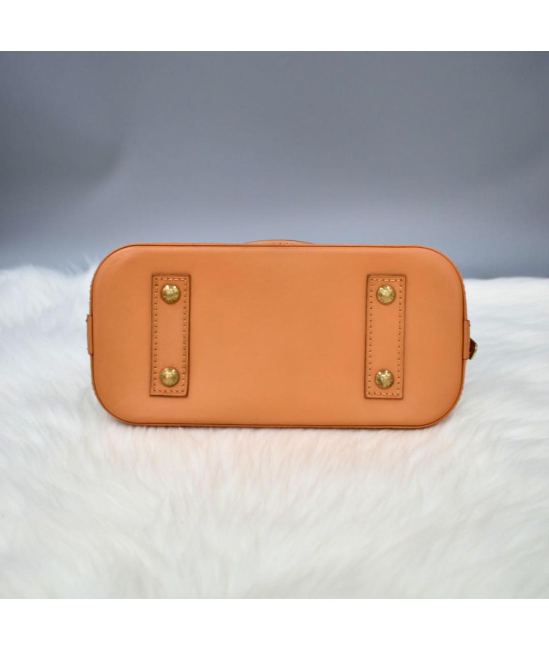 LOUIS VUITTON Коричневая кожаная сумка с короткими ручками, фото 5