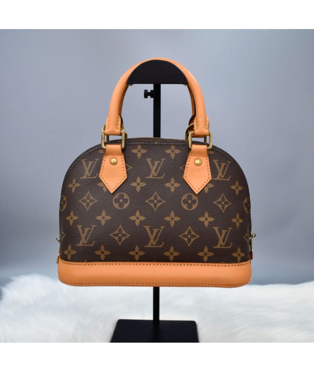 LOUIS VUITTON Коричневая кожаная сумка с короткими ручками, фото 8