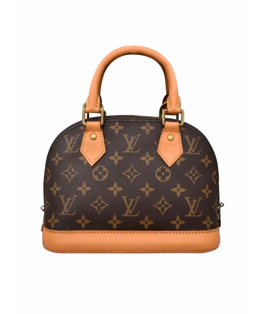 LOUIS VUITTON Коричневая кожаная сумка с короткими ручками, фото 1