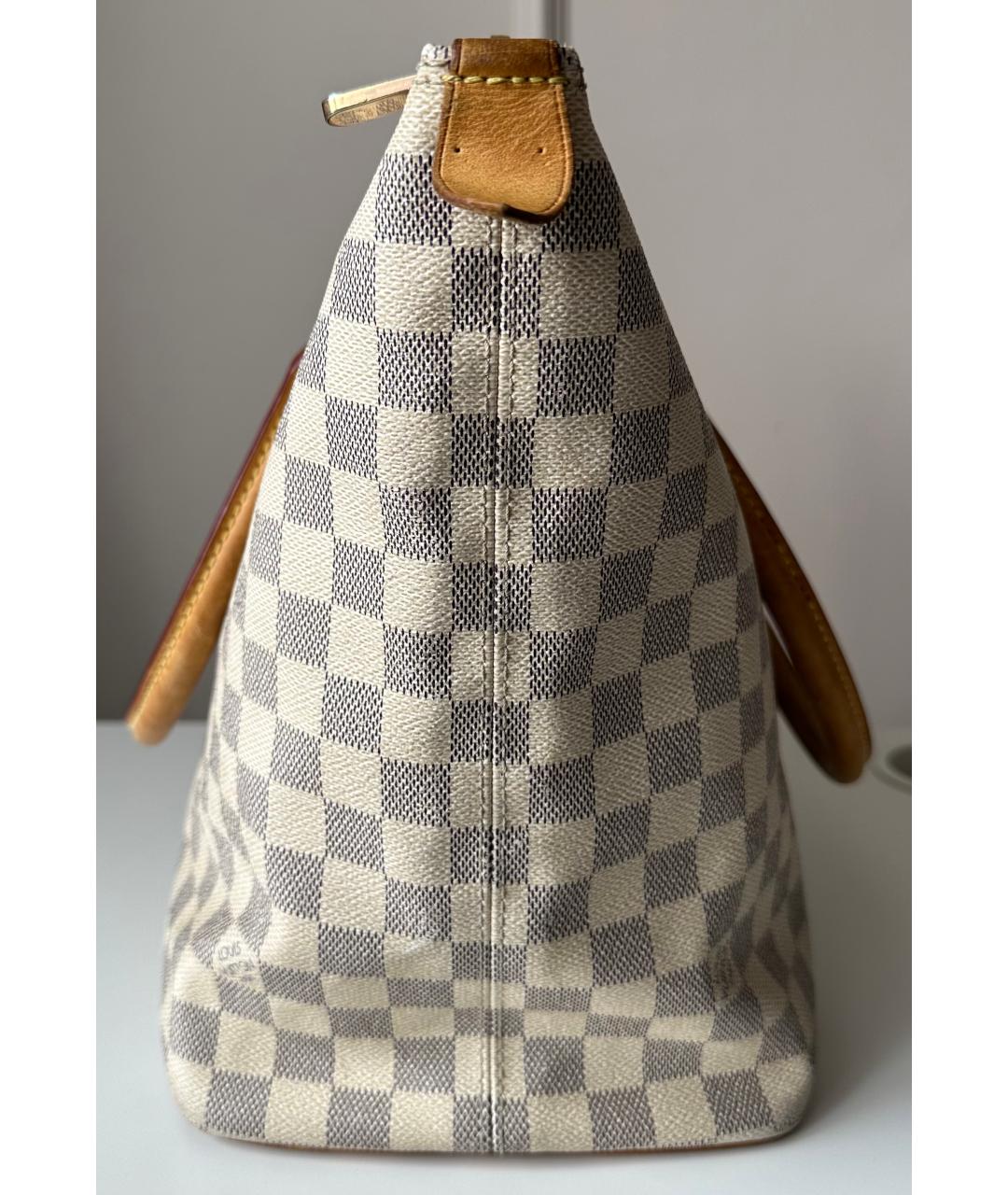 LOUIS VUITTON Белая кожаная сумка тоут, фото 4
