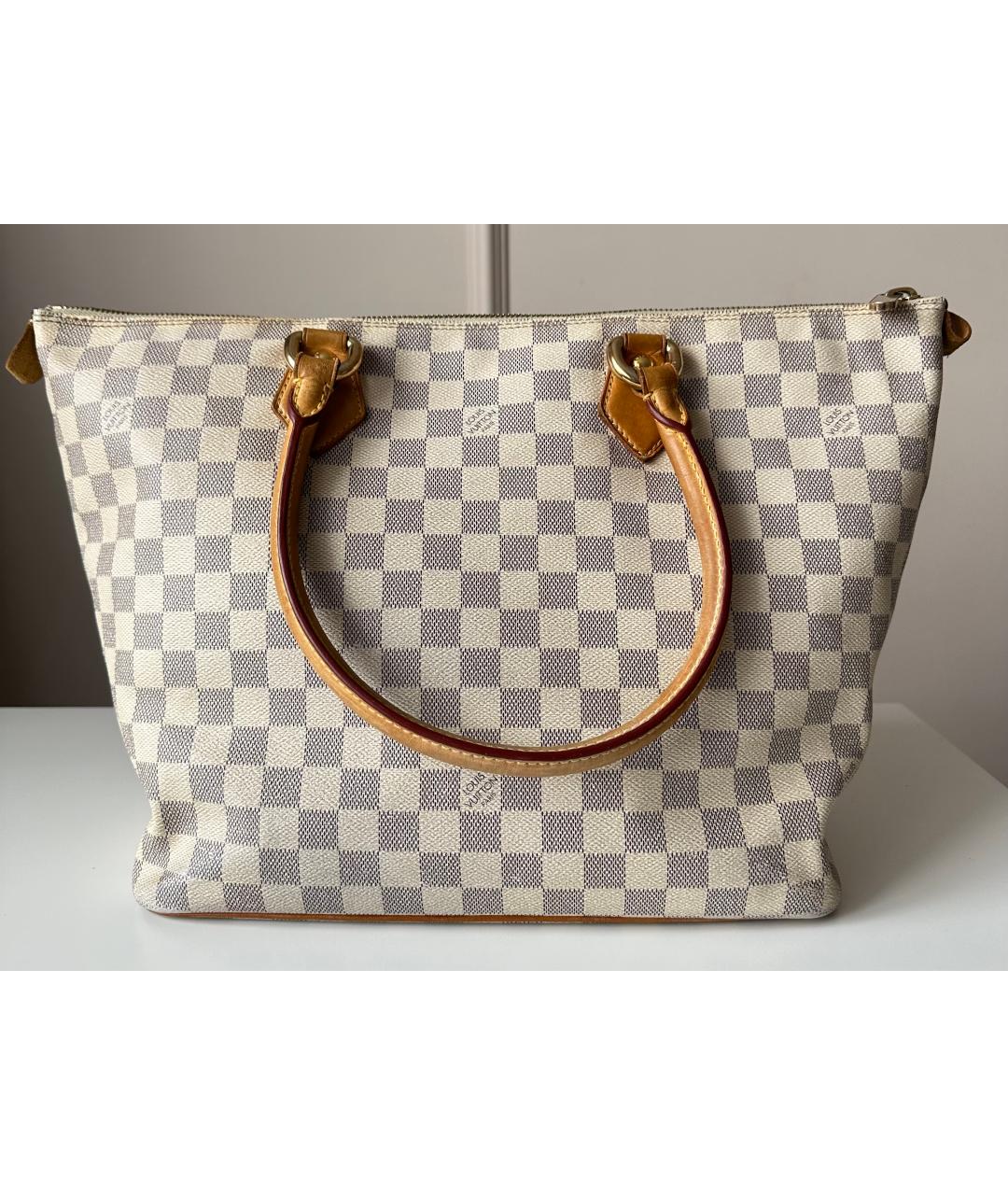 LOUIS VUITTON Белая кожаная сумка тоут, фото 2