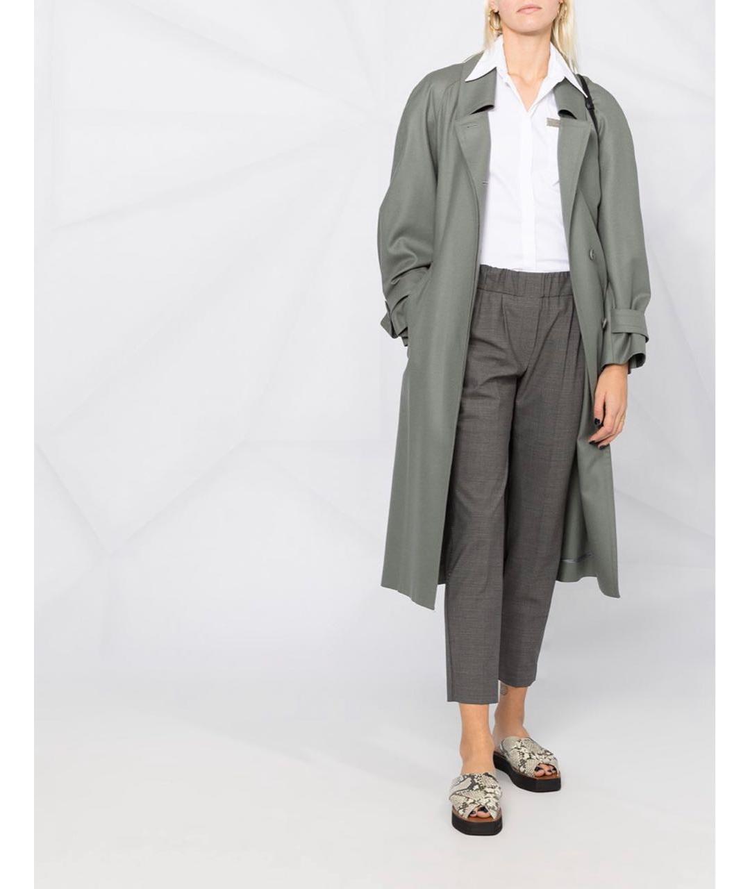 BRUNELLO CUCINELLI Серые шерстяные брюки узкие, фото 8