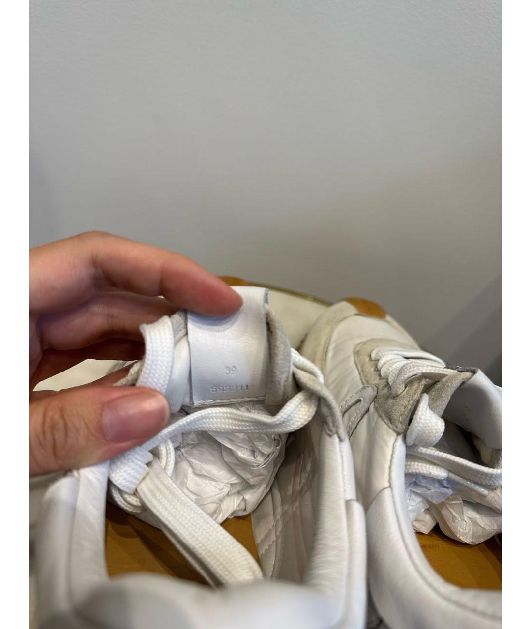 LOEWE Белые текстильные кеды, фото 5