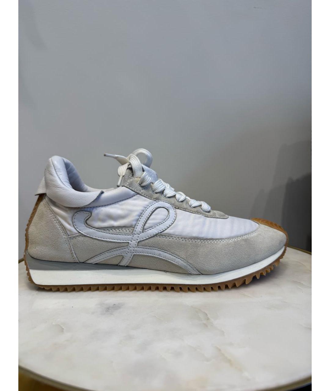 LOEWE Белые текстильные кеды, фото 8