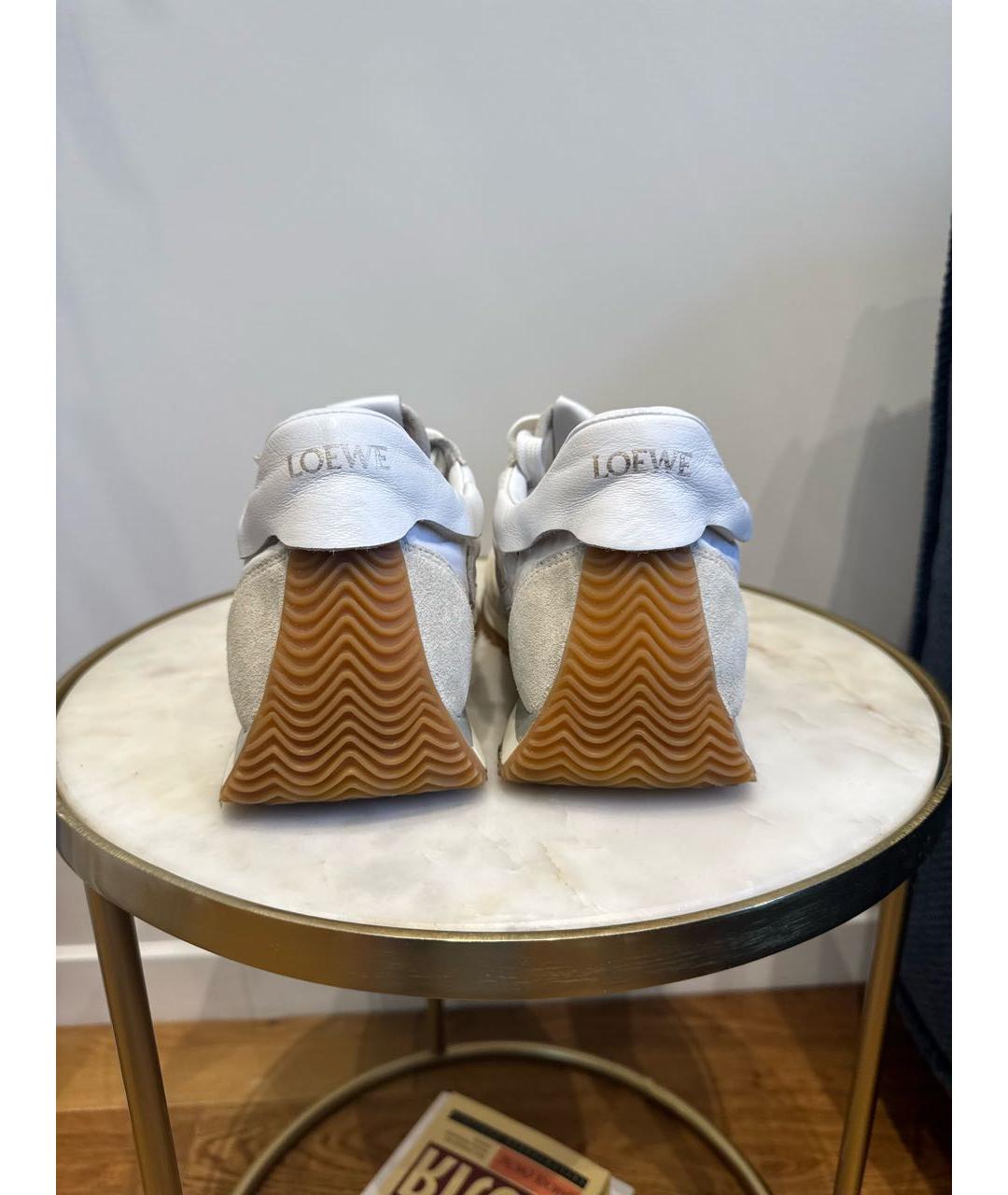 LOEWE Белые текстильные кеды, фото 4