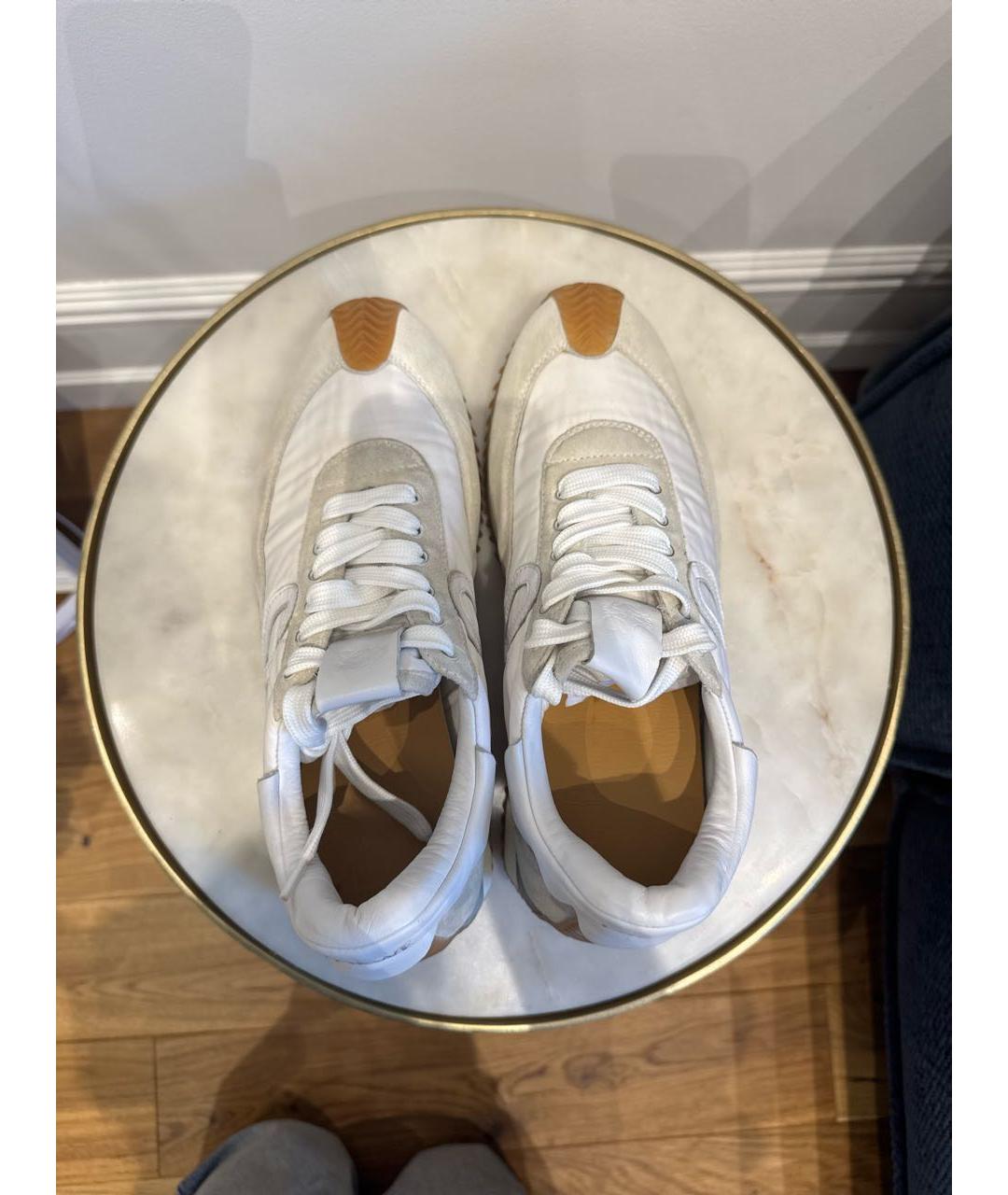 LOEWE Белые текстильные кеды, фото 3