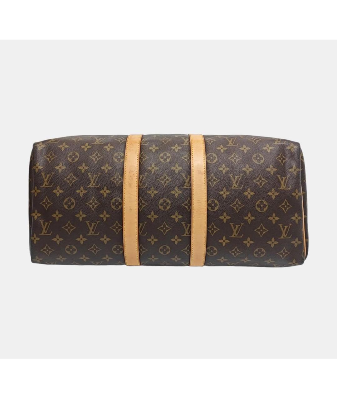 LOUIS VUITTON Коричневая кожаная дорожная/спортивная сумка, фото 5