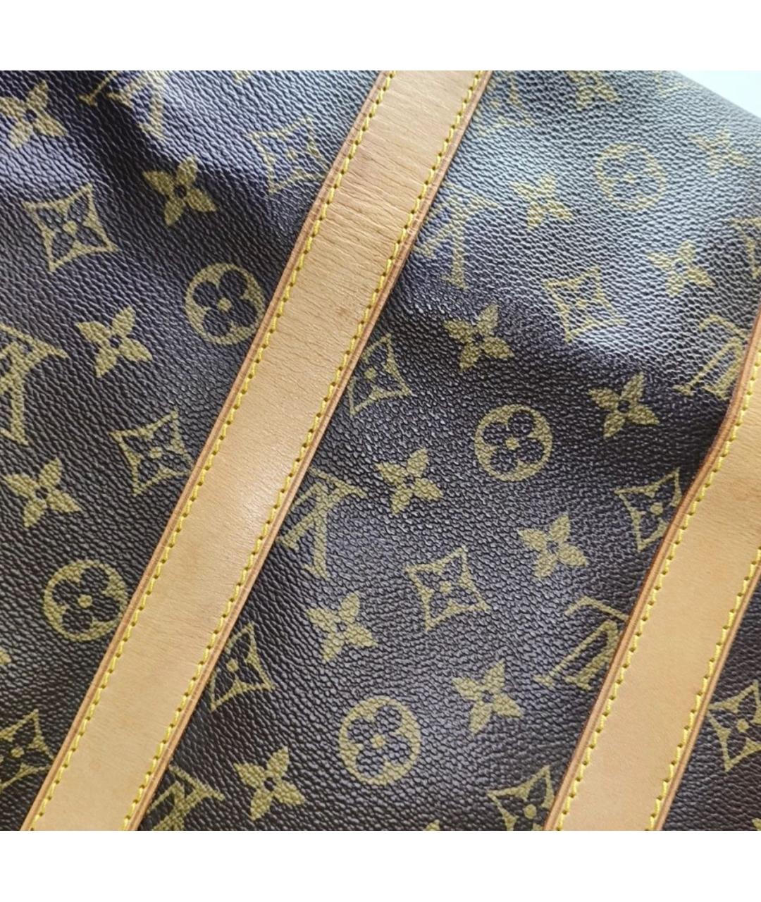 LOUIS VUITTON Коричневая кожаная дорожная/спортивная сумка, фото 8