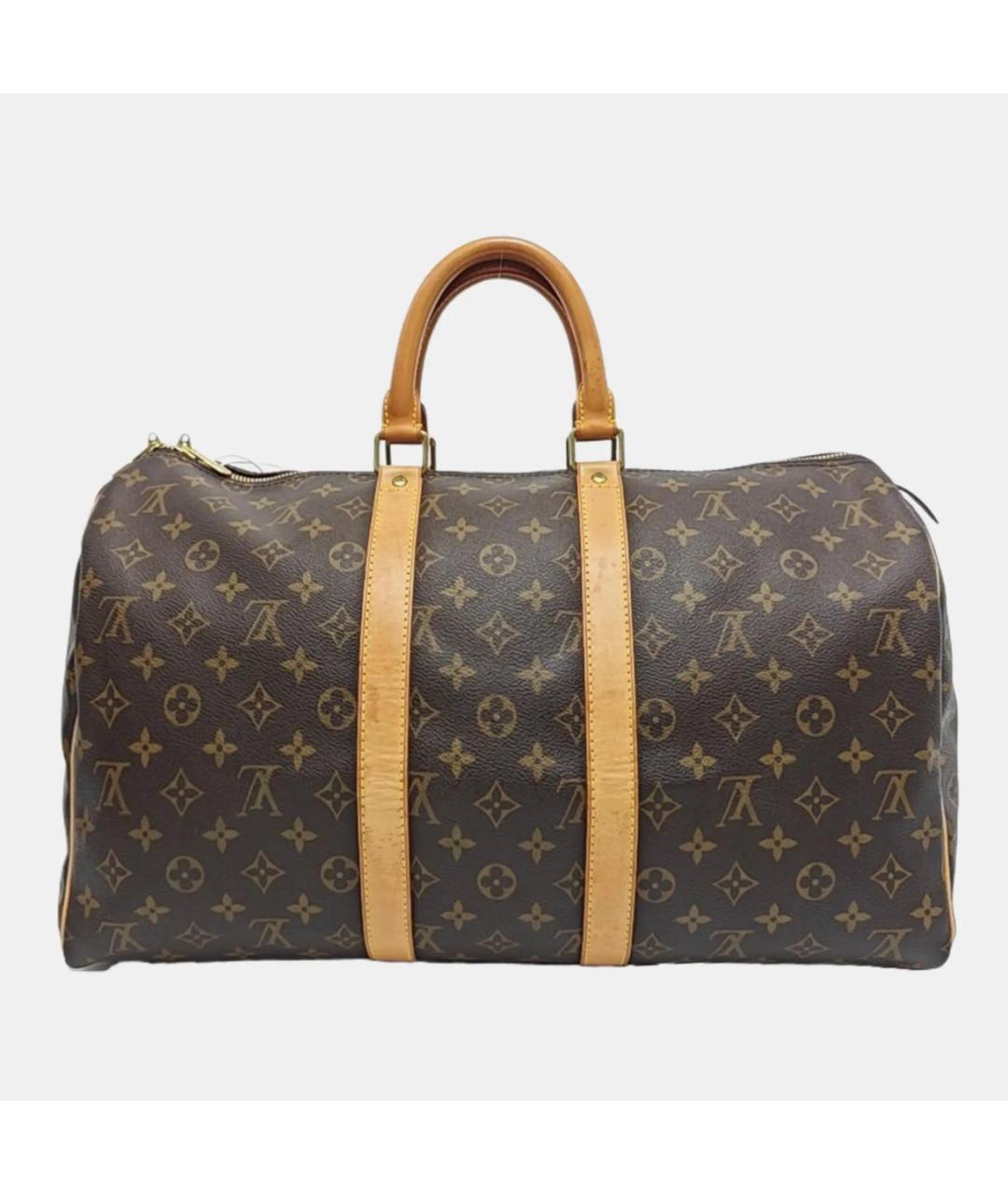 LOUIS VUITTON Коричневая кожаная дорожная/спортивная сумка, фото 4