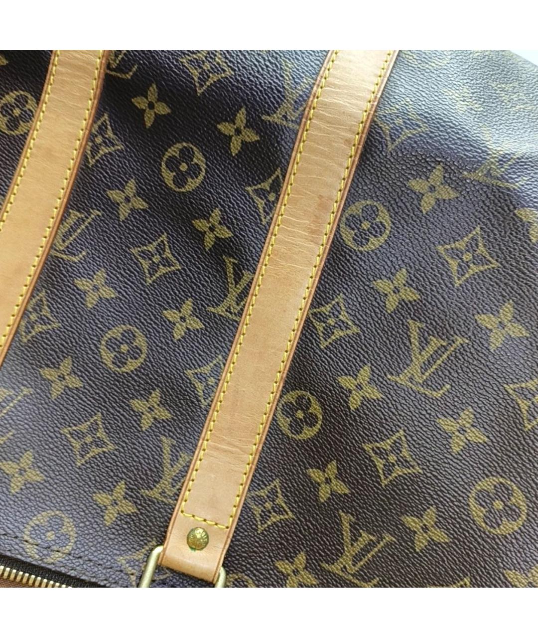 LOUIS VUITTON Коричневая кожаная дорожная/спортивная сумка, фото 7