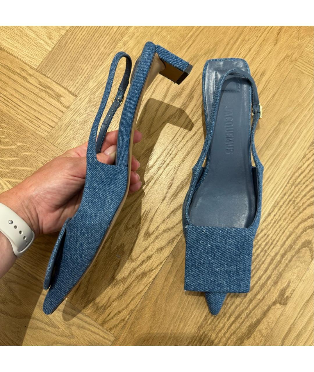 JACQUEMUS Синие текстильные туфли, фото 4