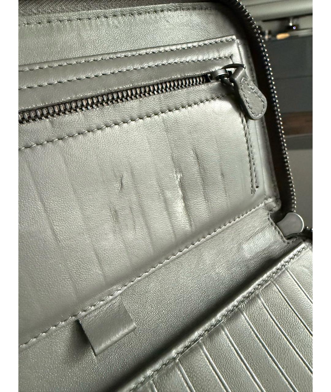 BOTTEGA VENETA Антрацитовый кожаный кошелек, фото 7