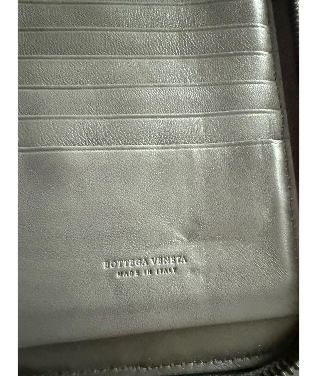 BOTTEGA VENETA Антрацитовый кожаный кошелек, фото 5