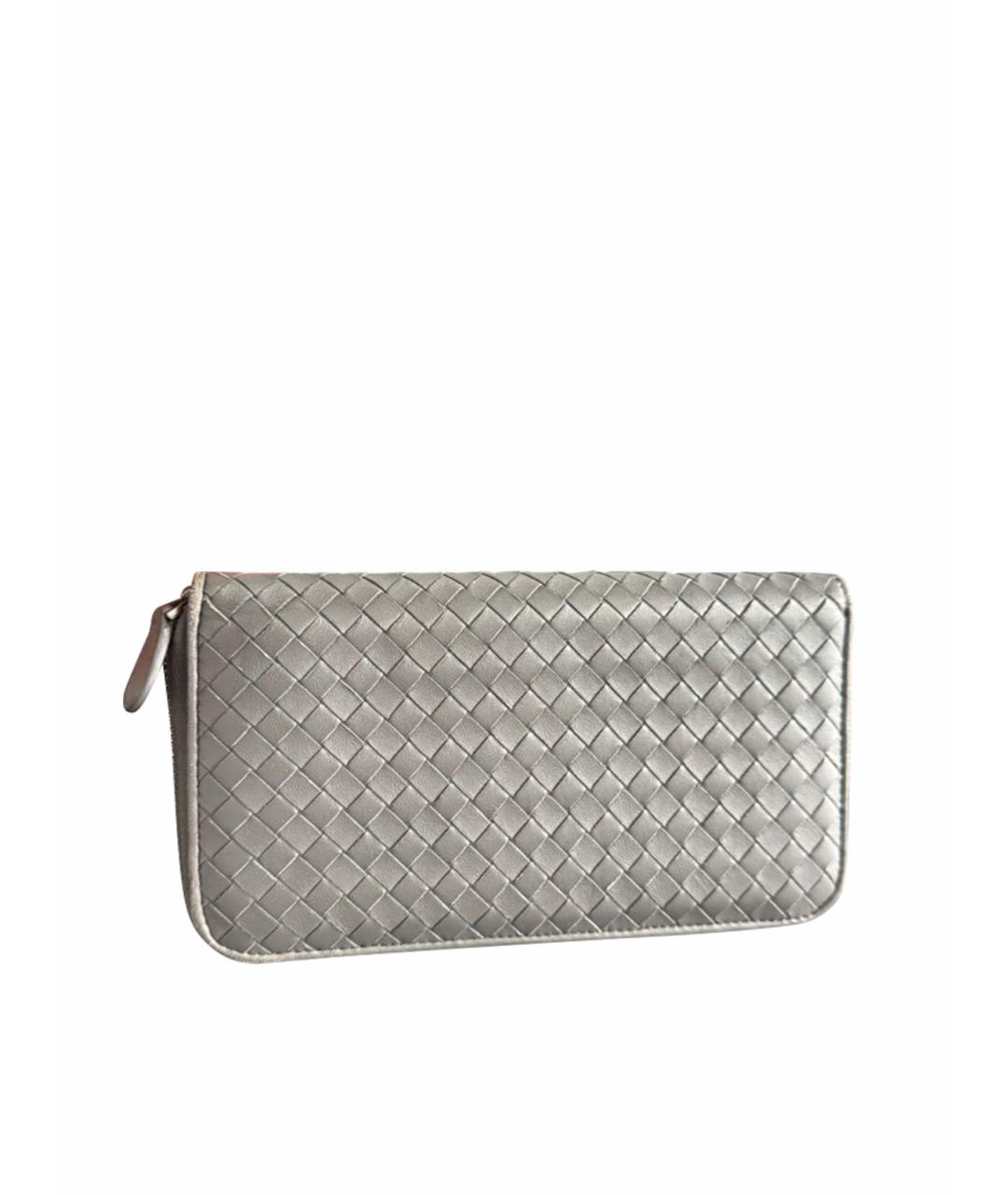 BOTTEGA VENETA Антрацитовый кожаный кошелек, фото 1