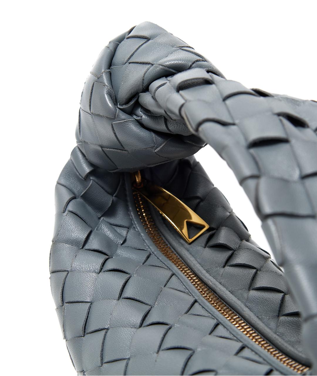 BOTTEGA VENETA Серая кожаная сумка с короткими ручками, фото 5