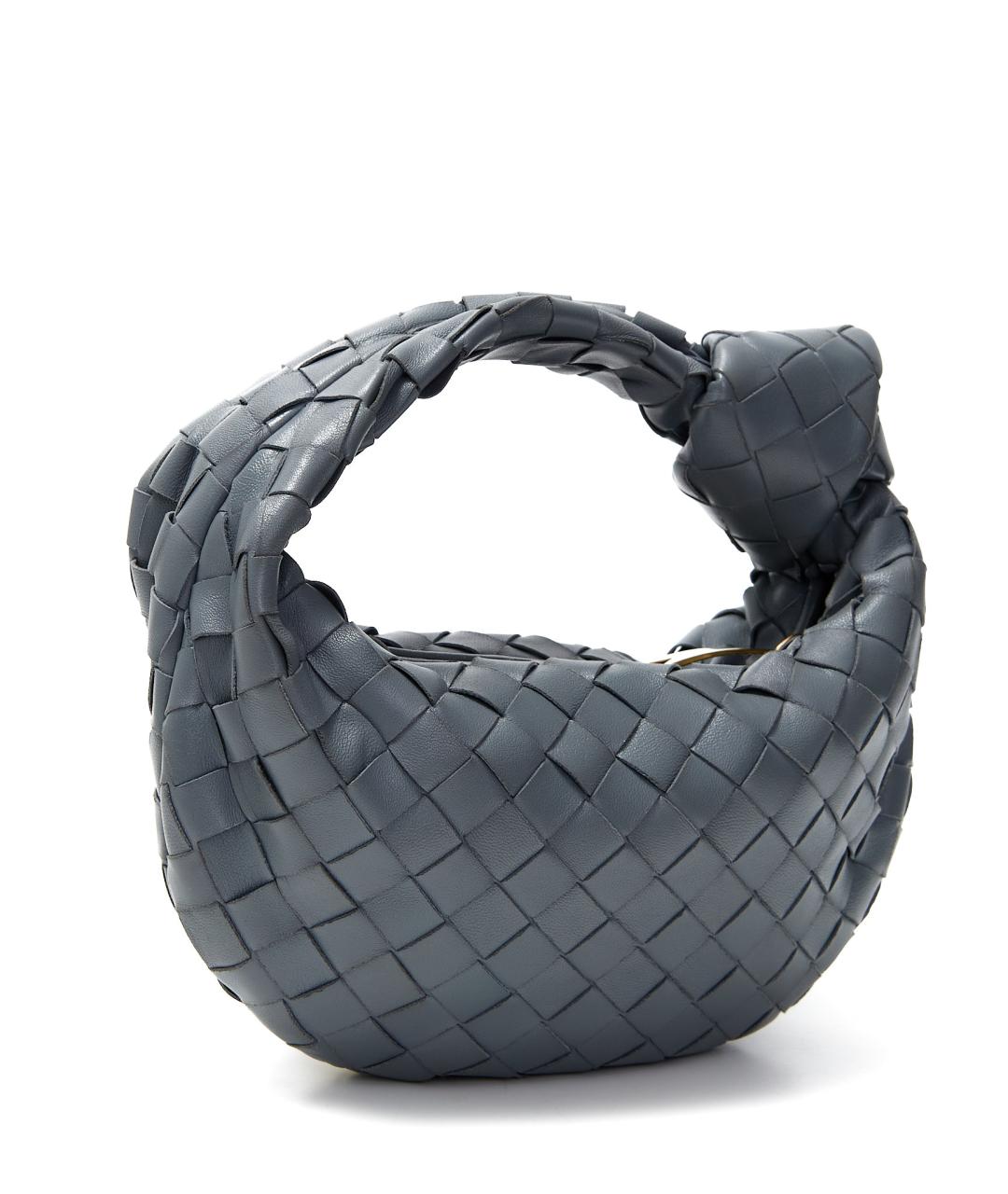 BOTTEGA VENETA Серая кожаная сумка с короткими ручками, фото 2