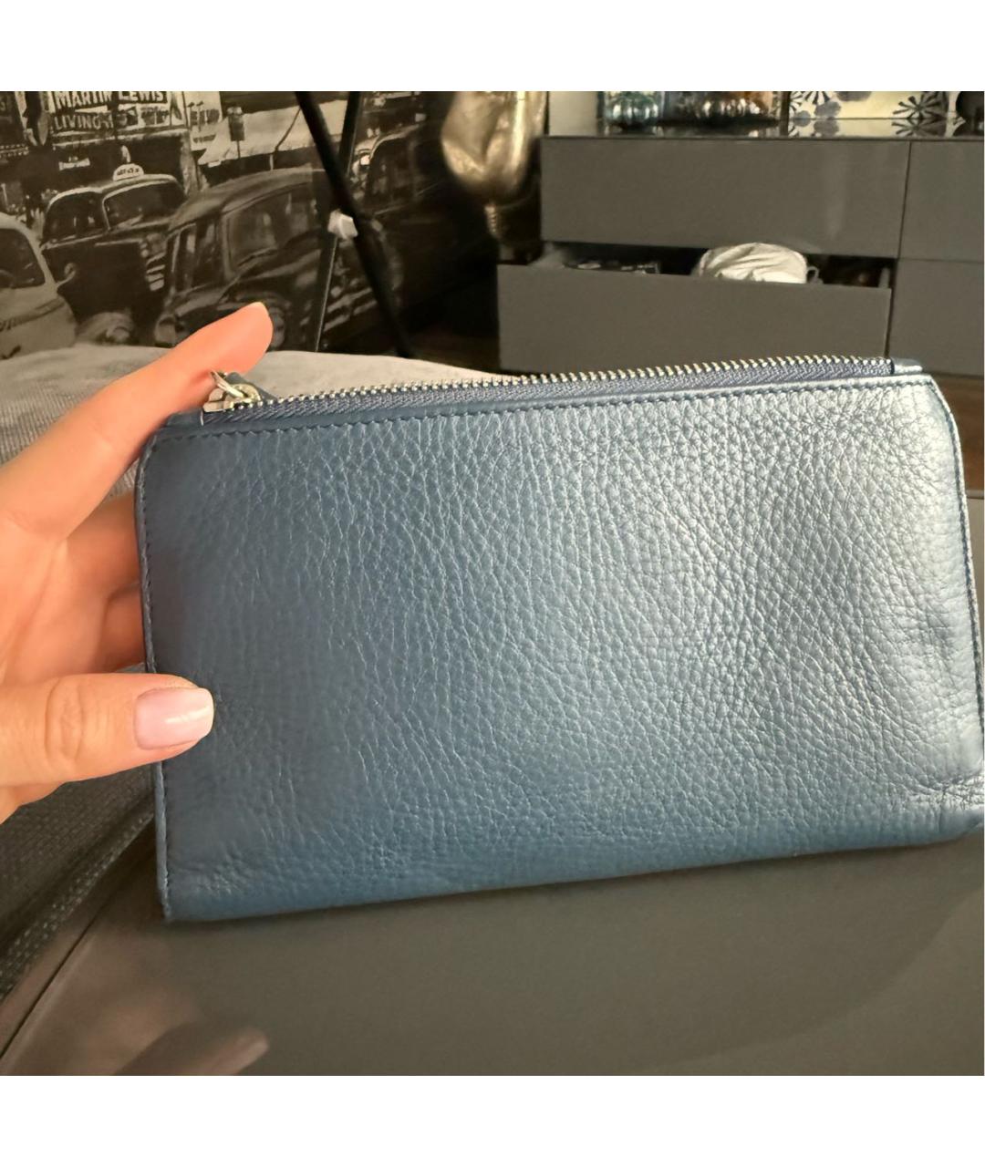 ERMENEGILDO ZEGNA XXX Темно-синий кожаный кошелек, фото 2