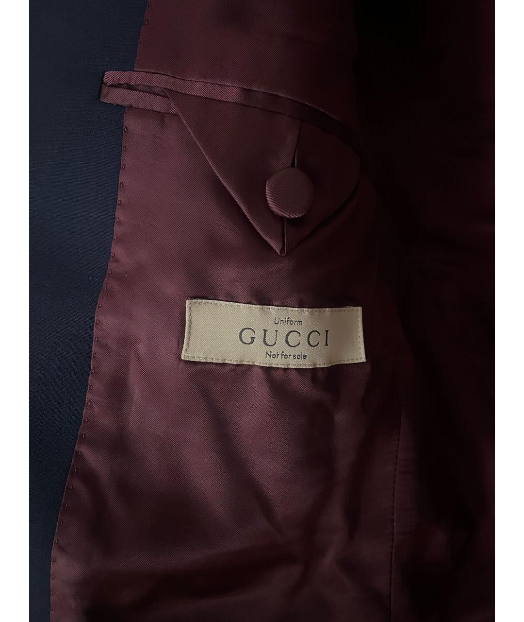 GUCCI Темно-синий шерстяной пиджак, фото 3