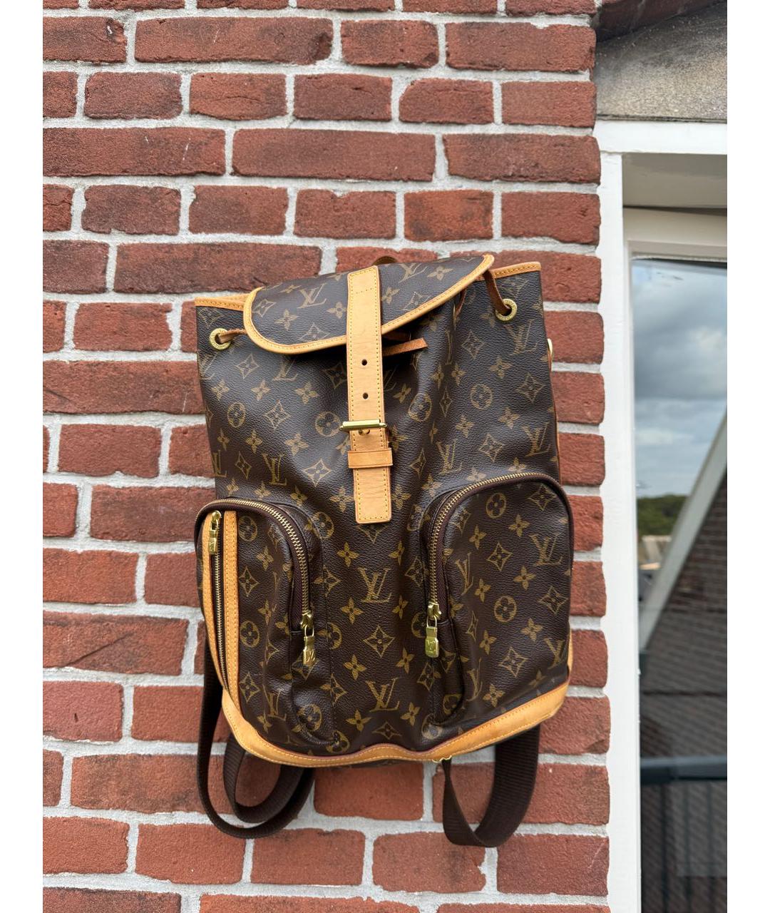LOUIS VUITTON Коричневый кожаный рюкзак, фото 2