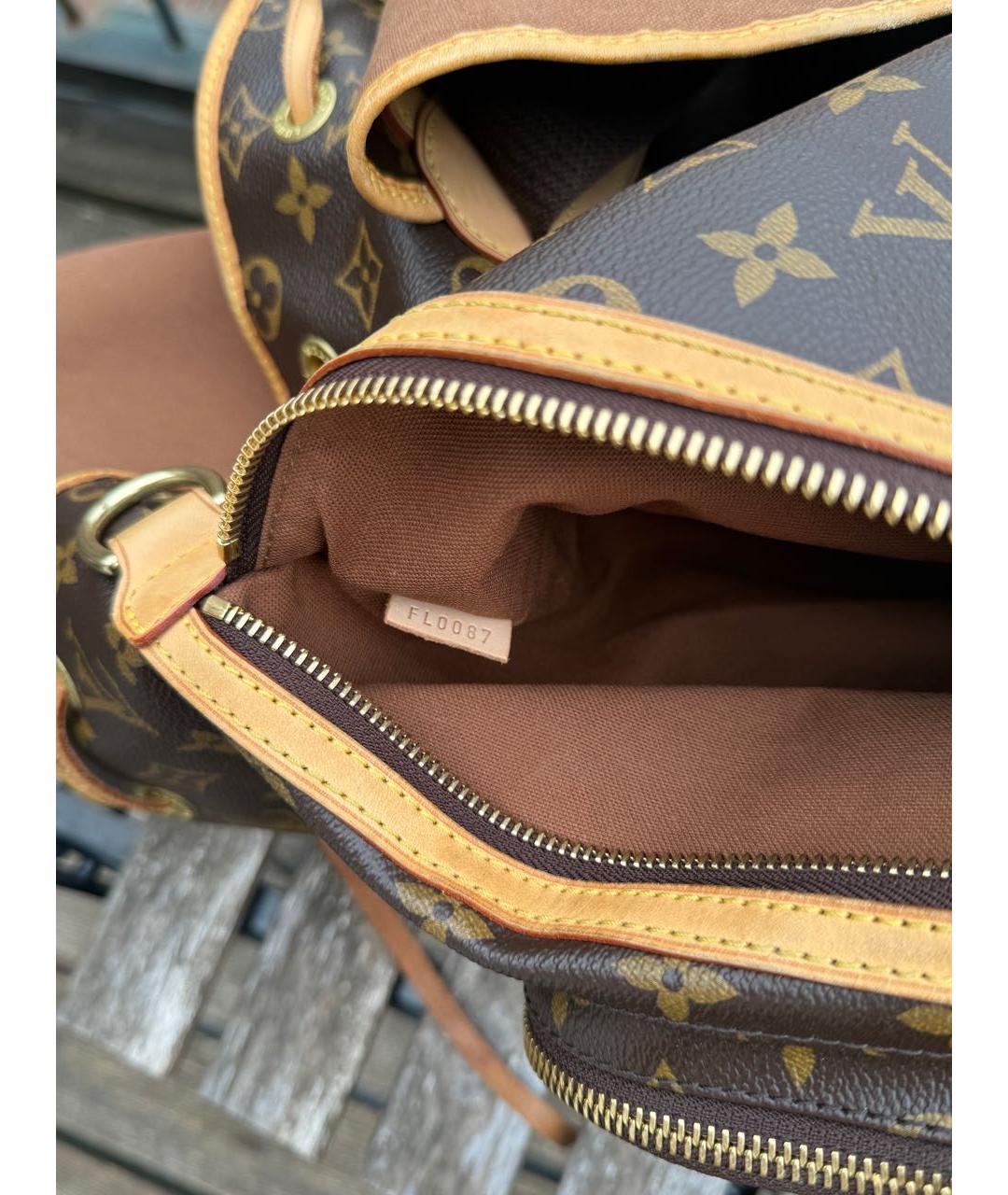 LOUIS VUITTON Коричневый кожаный рюкзак, фото 5