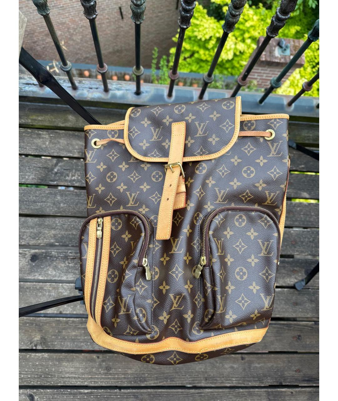 LOUIS VUITTON Коричневый кожаный рюкзак, фото 7