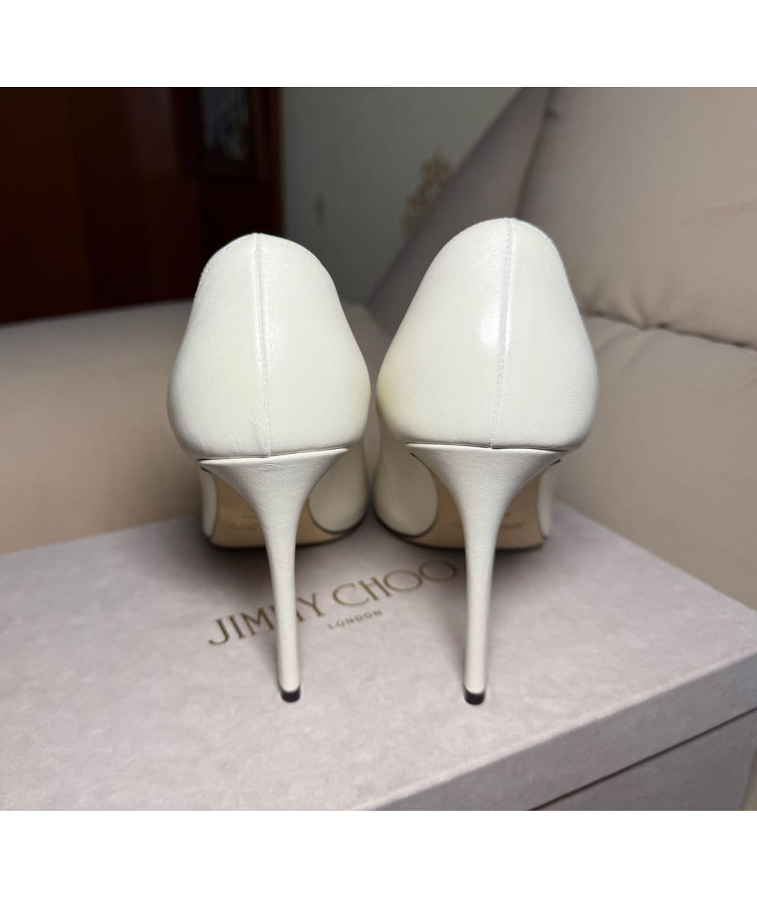JIMMY CHOO Белые кожаные туфли, фото 4