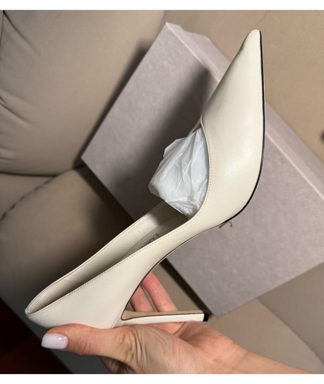 JIMMY CHOO Белые кожаные туфли, фото 8