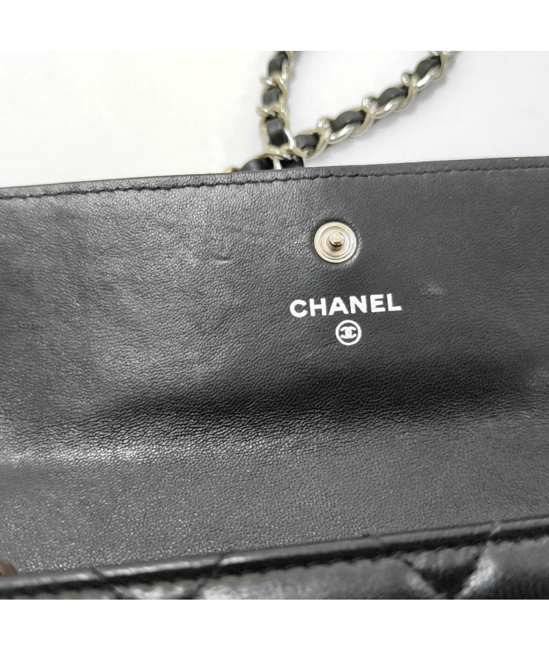CHANEL Черная кожаная сумка через плечо, фото 8
