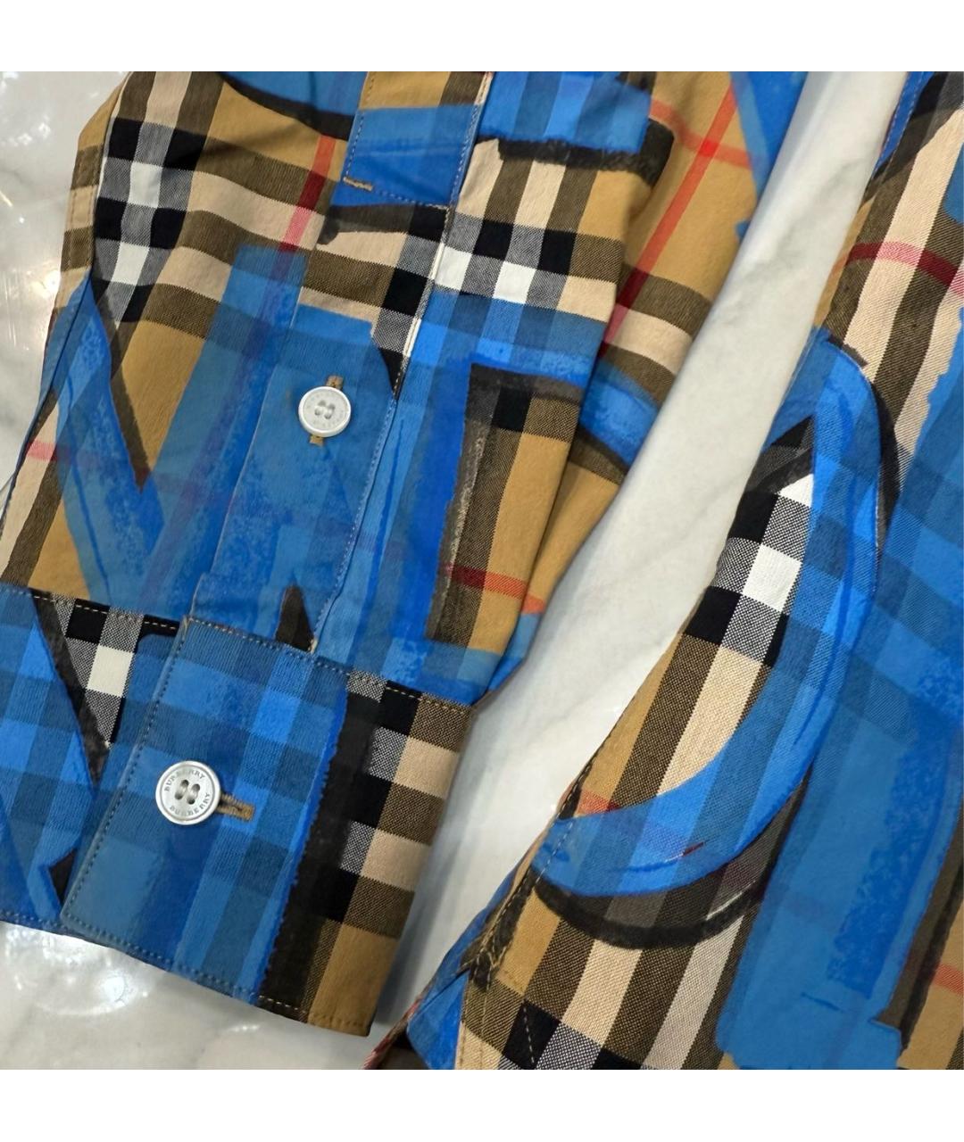 BURBERRY Синяя хлопковая рубашка, фото 5