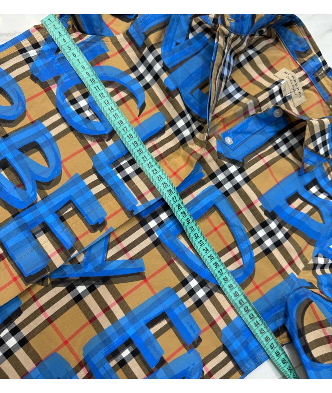 BURBERRY Синяя хлопковая рубашка, фото 8