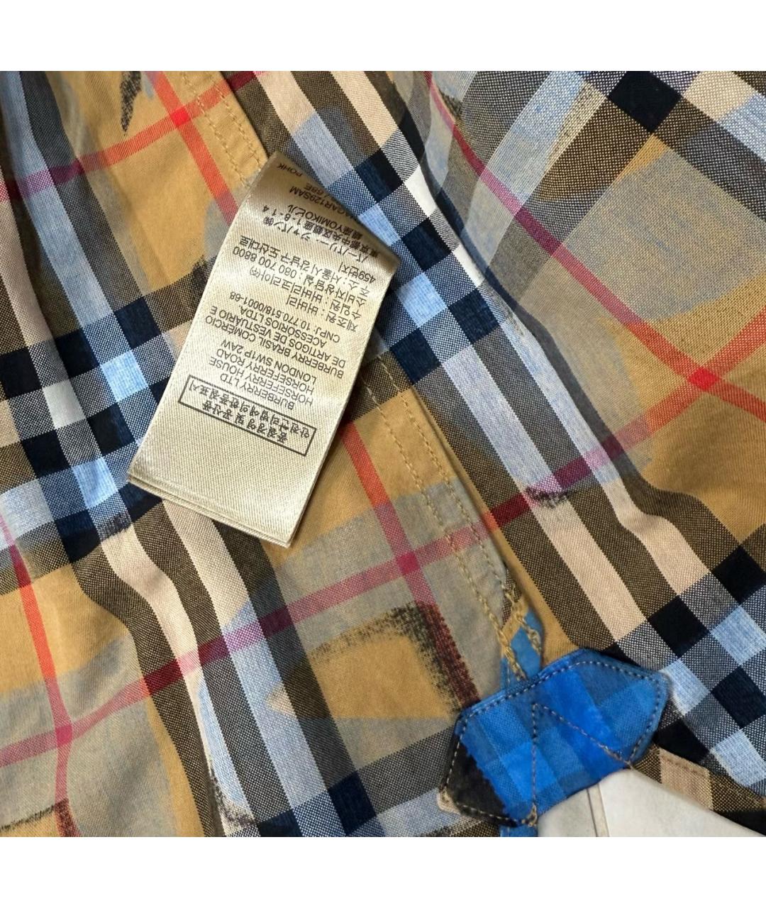 BURBERRY Синяя хлопковая рубашка, фото 6