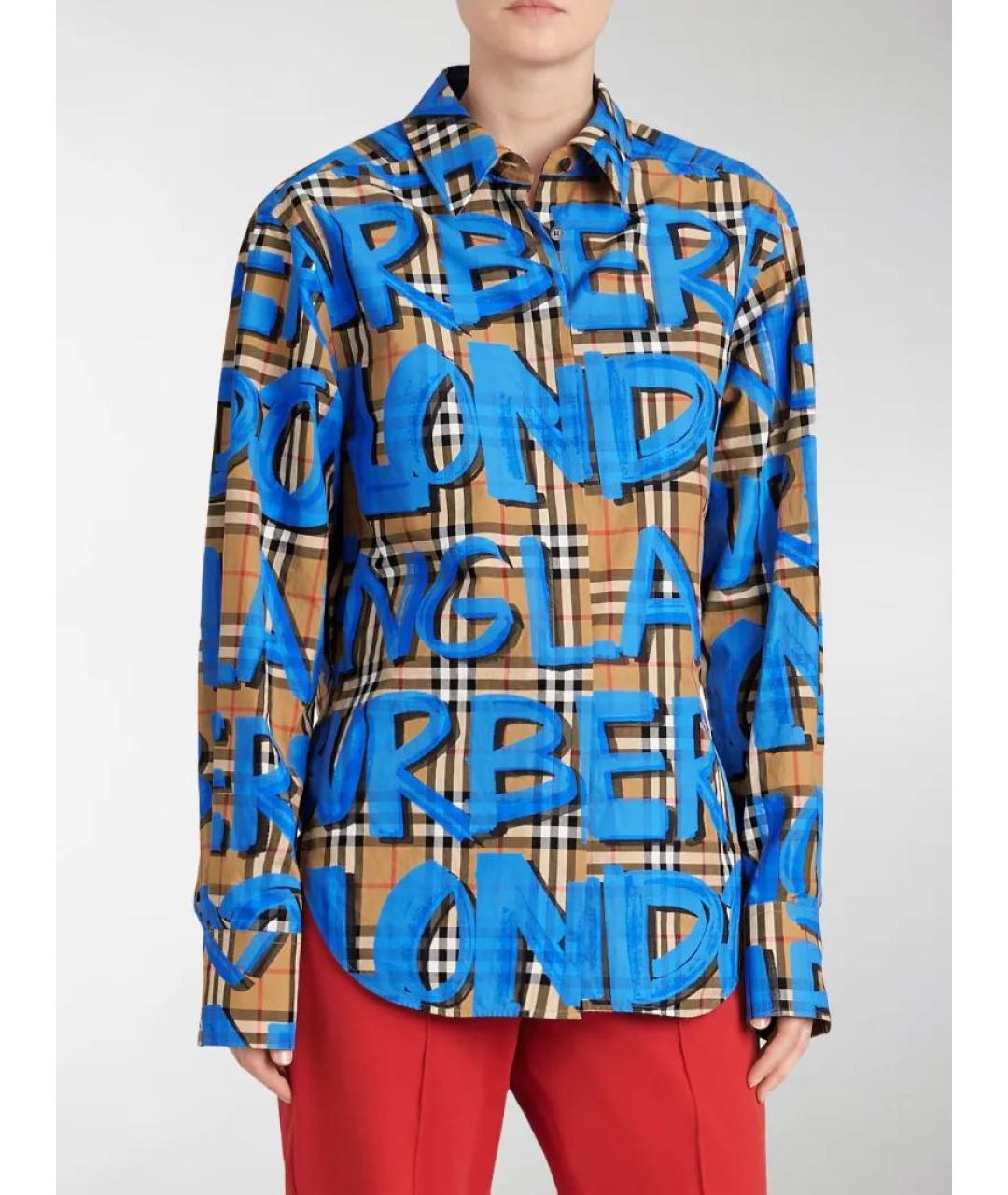 BURBERRY Синяя хлопковая рубашка, фото 2
