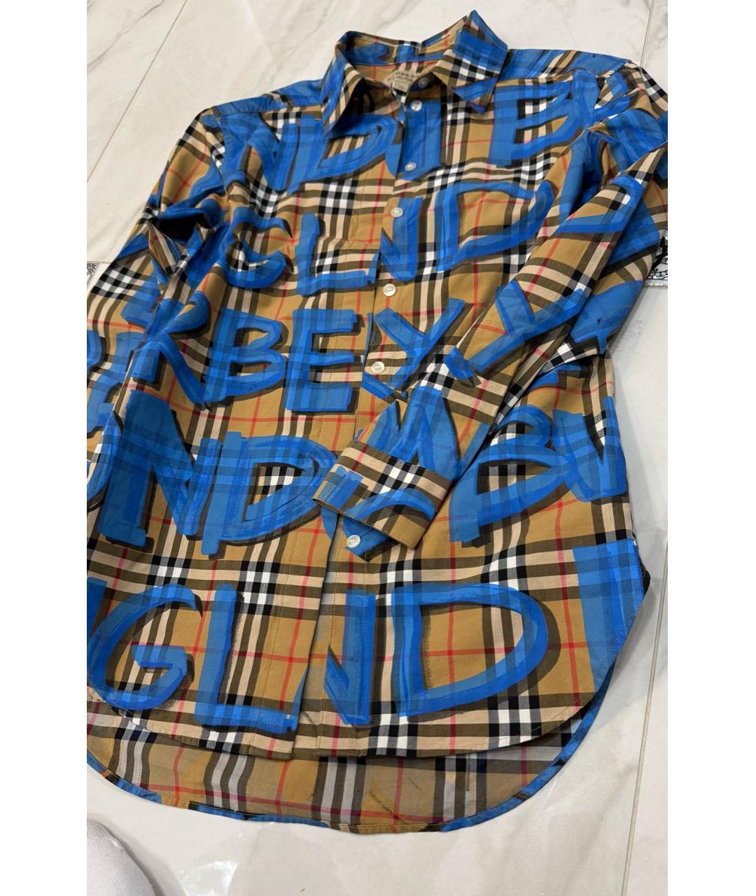 BURBERRY Синяя хлопковая рубашка, фото 3