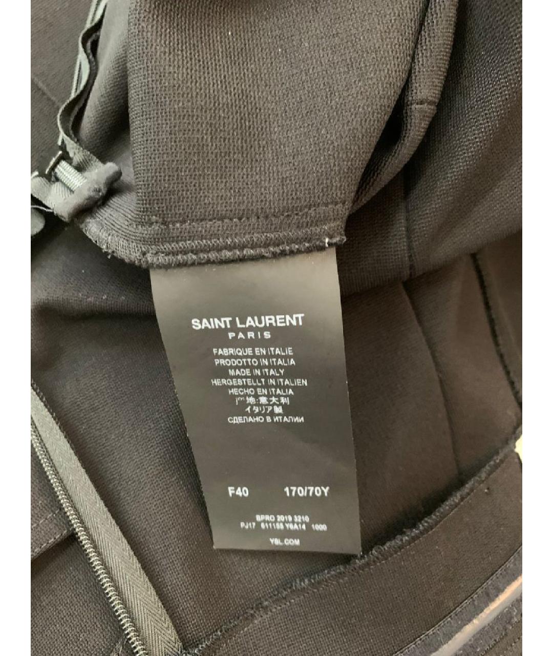 SAINT LAURENT Черные вискозные брюки узкие, фото 4