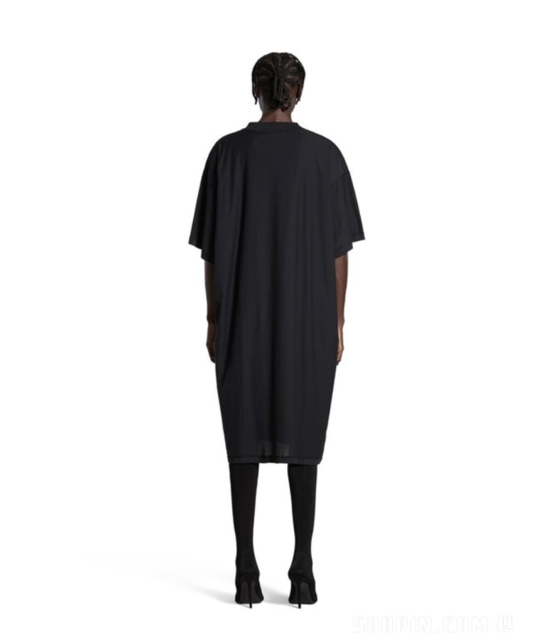 BALENCIAGA Черное хлопковое повседневное платье, фото 3