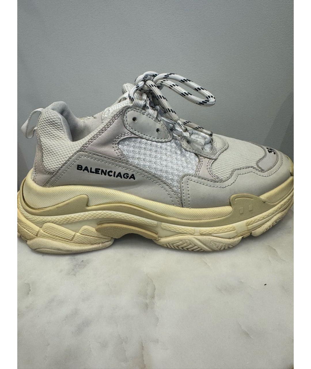 BALENCIAGA Бежевые текстильные кроссовки, фото 7