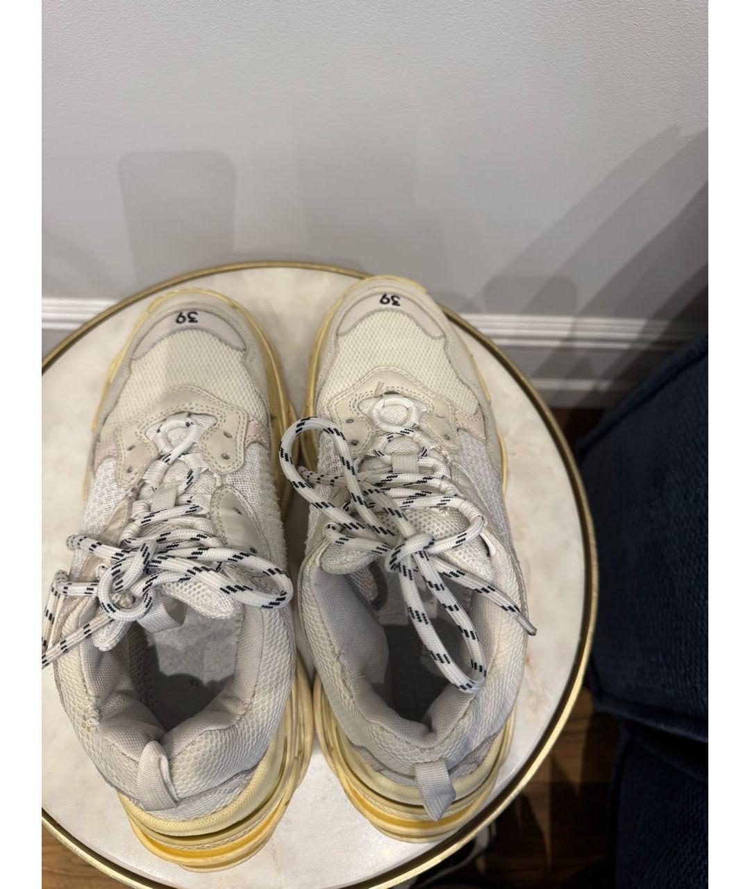 BALENCIAGA Бежевые текстильные кроссовки, фото 3