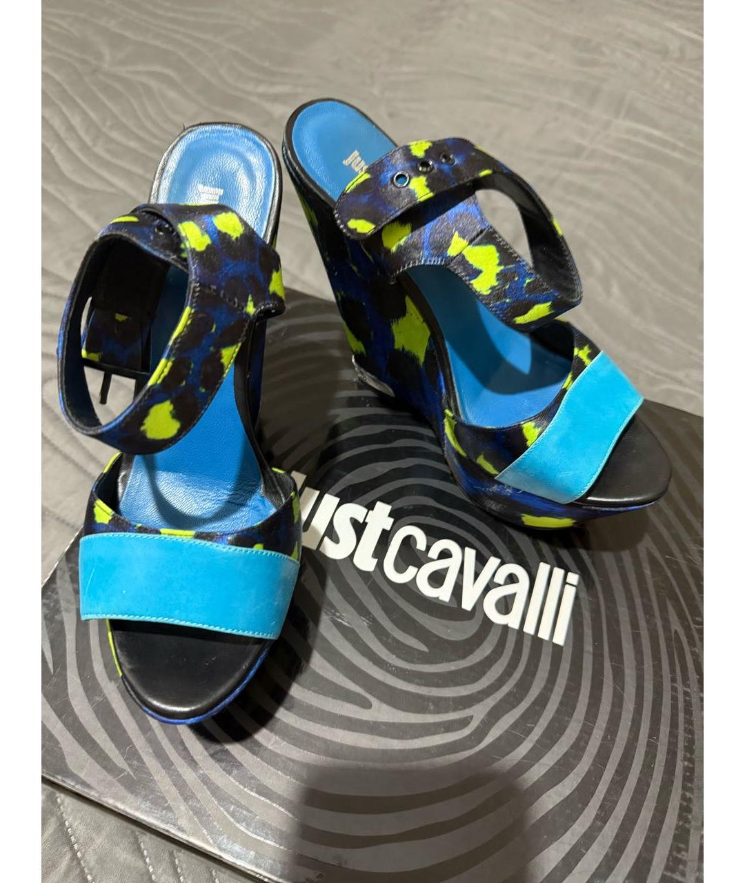 JUST CAVALLI Мульти кожаные босоножки, фото 5