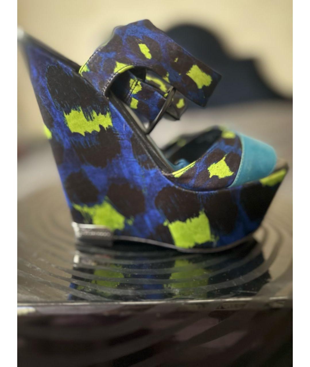 JUST CAVALLI Мульти кожаные босоножки, фото 8